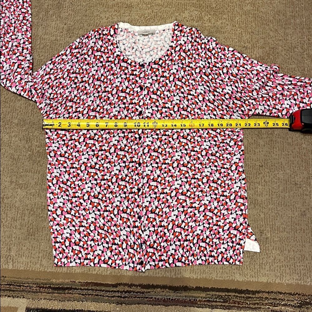 LOFT Red and White Patterned Sweater - Picture 7 of 8